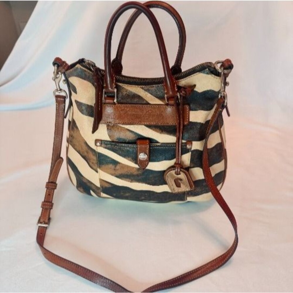 Y2K Dooney & Bourke Florentine Juliette leather zebra print bag